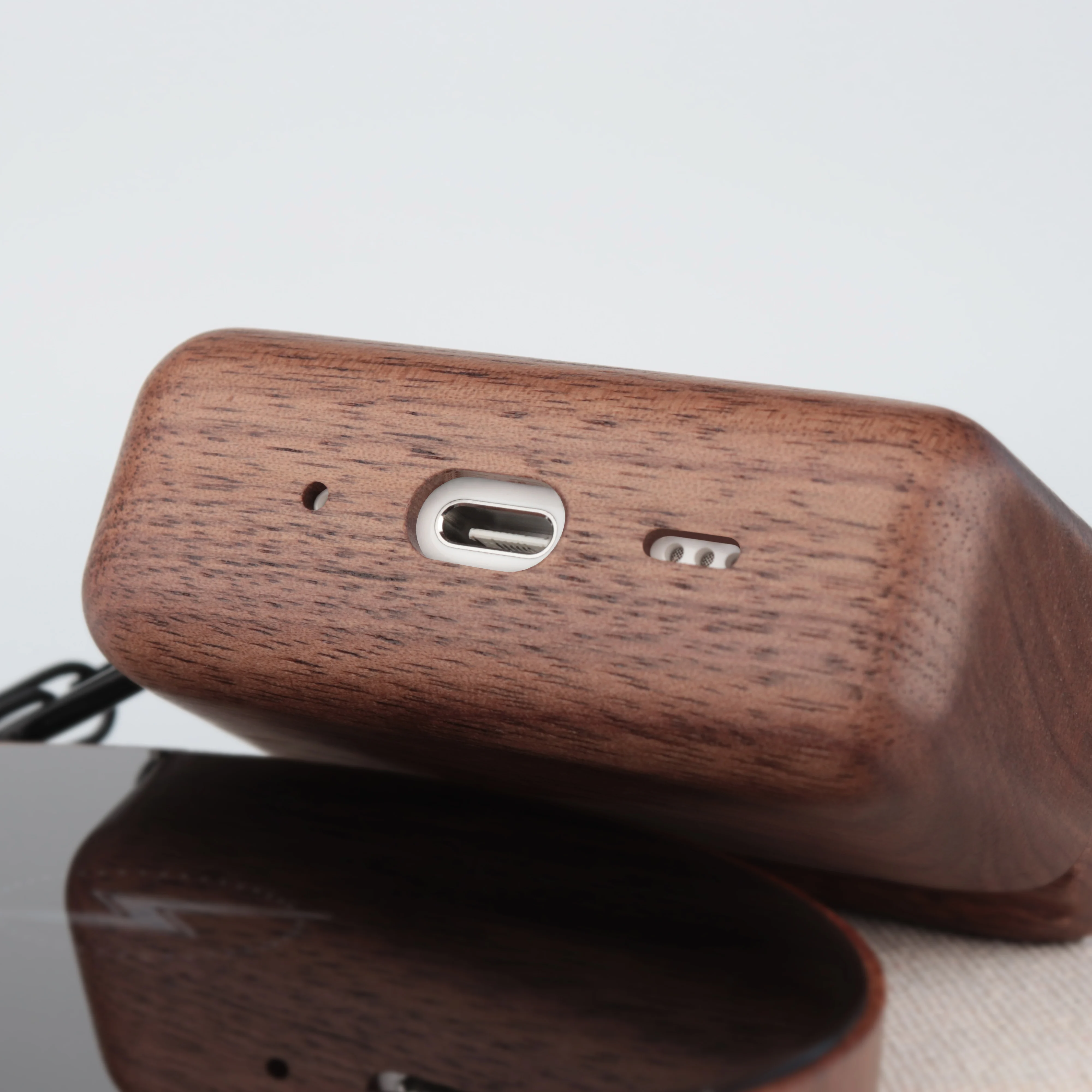 Luxury Shockproof Nature Square Shape Cheery Wood AirPods Case For Airpods3，4，Airpods Pro，Pro2， Pro3 Waterproof Cases Cover view 5