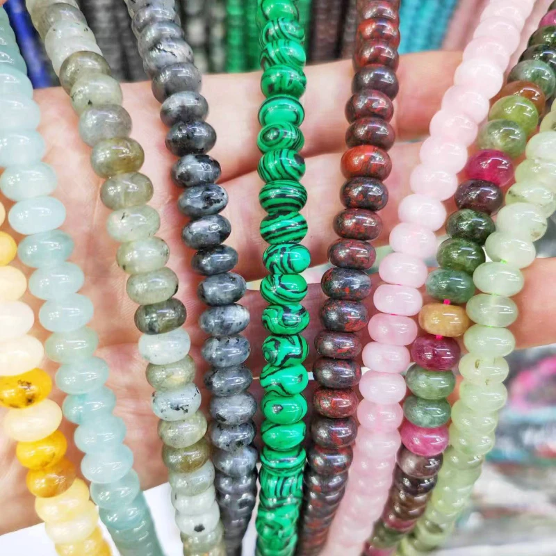 

New Natural Stone Crystal Agate Abacus Beads Handmade DIY Bracelets Necklaces Women's Earrings jewelry Accessories Wholesale