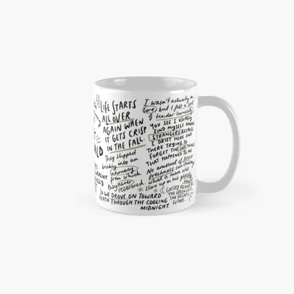 F Scott Fitzgerald Quotes The Great Gat  Mug Image Simple Gifts Coffee Photo Picture Printed Drinkware Handle Round Tea Design