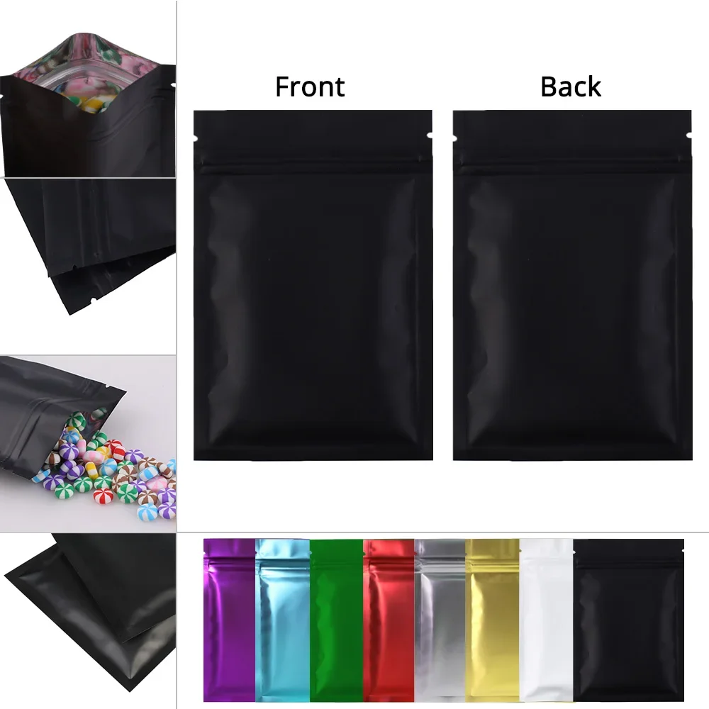 Custom Mylar Bags Printed Aluminum Foil Ziplock Product Packing Pouch, Reusable Heat Sealable Flat Business Packaging Bag