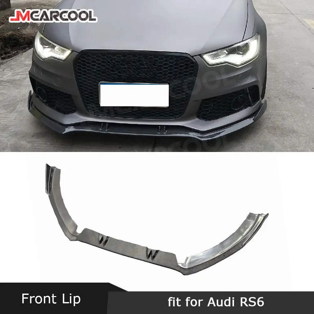 

JMCARCOOL Carbon Fiber Front Lip Chin Spoiler For Audi A6 RS6 2012-2016 Sedan Front Bumper Lower Lip Decorative Cover