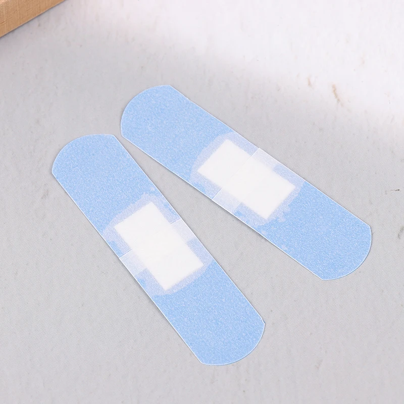 100 Stks/set Blauwe Detecteerbare Pleisters Bandhulp Waterdichte Medische Kleefstrips Wondverband Patch Bandages EHBO Pleisters