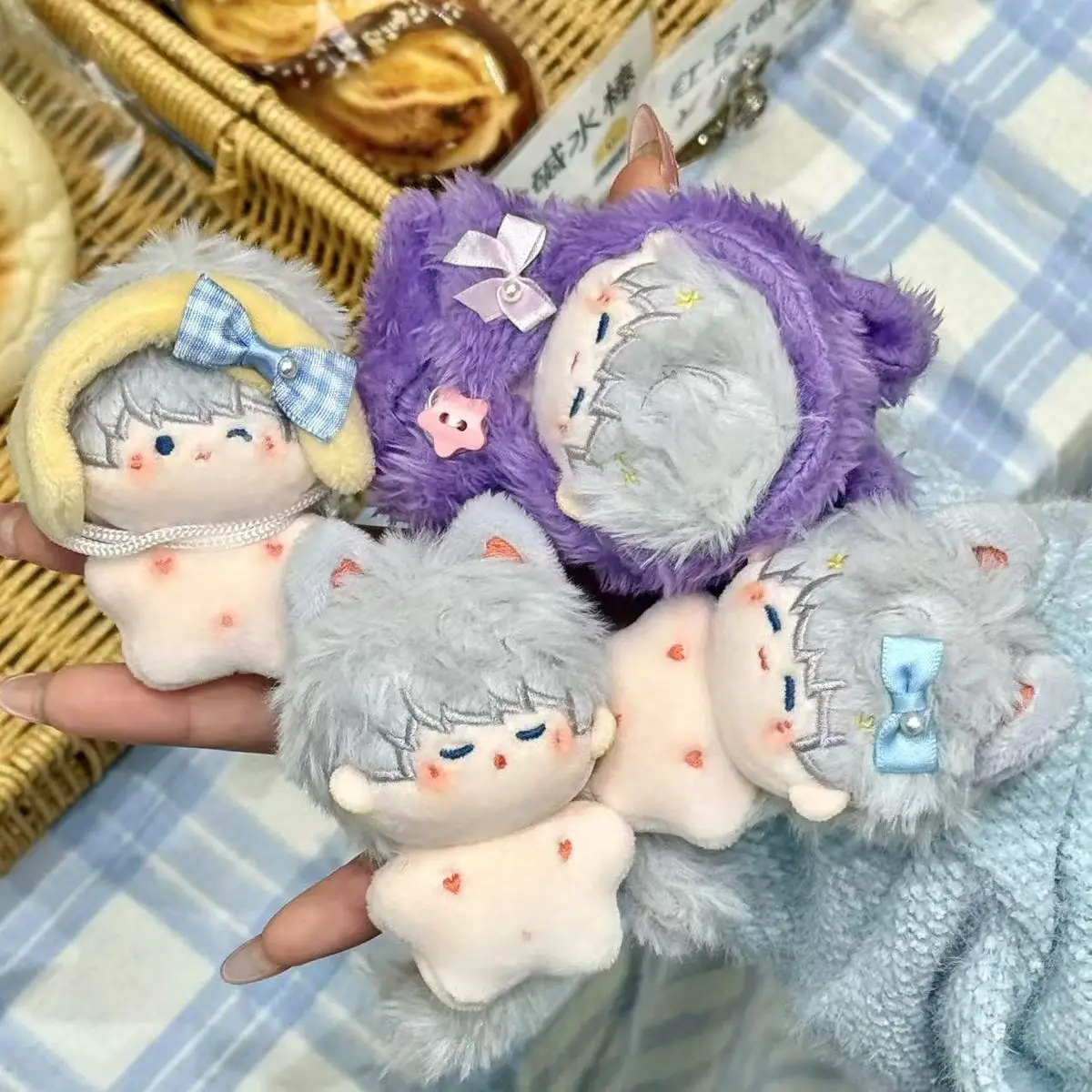 

Anime Love and Deepspace Rafayel Cosplay Cute 5cm Mini Plush Doll Cotton Maumet Puppet Starfish Body Naked Baby Ornament Gift
