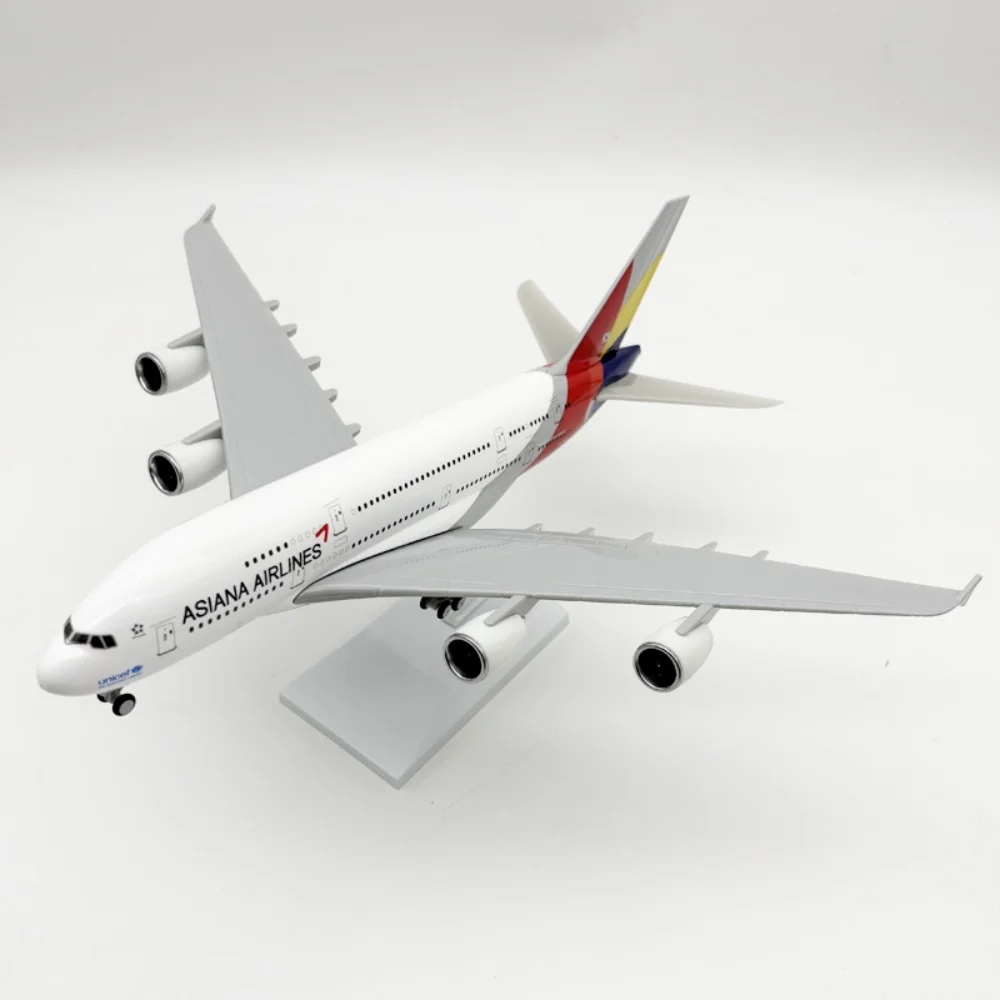 دييكاست 1/250 مقياس الطائرات 30 سنتيمتر لعبة الطائرات Asiana A380 الخطوط الجوية الراتنج التجمع نموذج طائرة مع الهبوط هواية تذكارية #4
