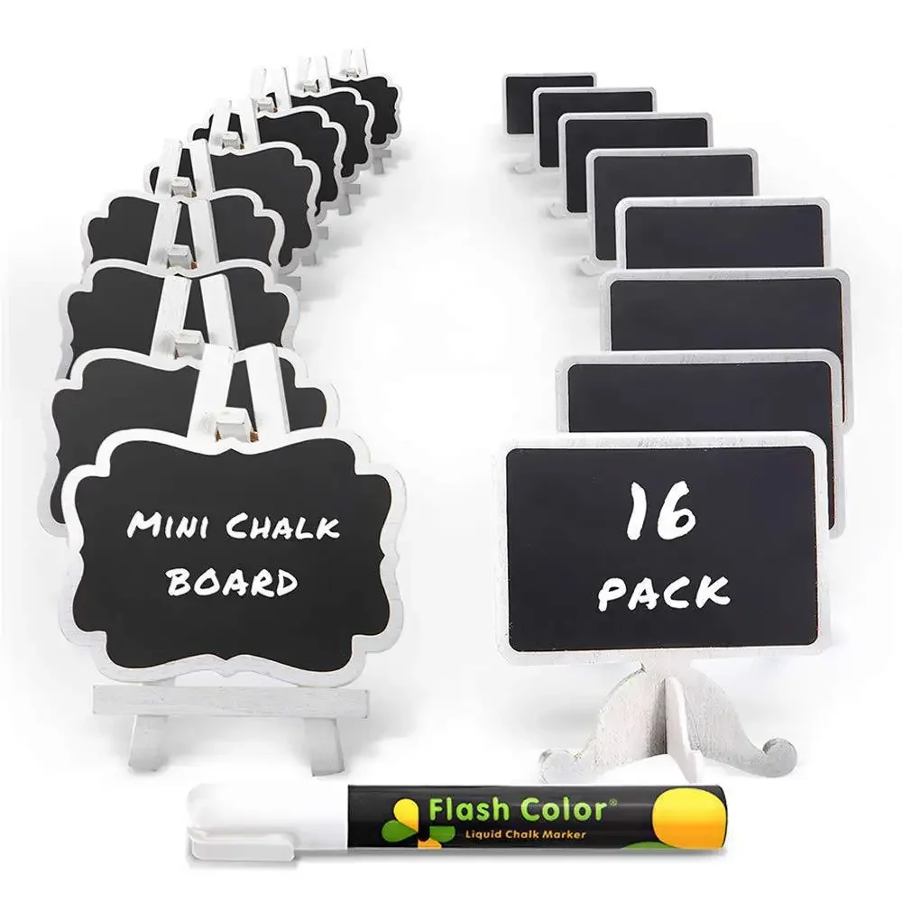 

10PCS White Small Blackboard Double Sided Mobile Wooden Craft Wedding Prop Bar Home Office Writing Tool Display Sign