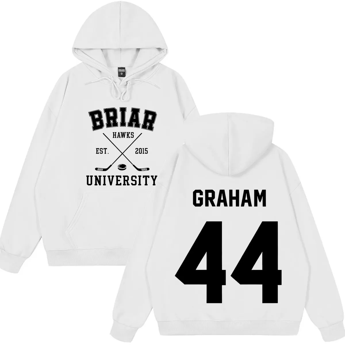 Graham 44 Off Campus TV-Serie Briar University Fashion Print Hoodie Herren Damen Hip-Hop Pullover Casual Sweatshirt Streetwear – Detail 2