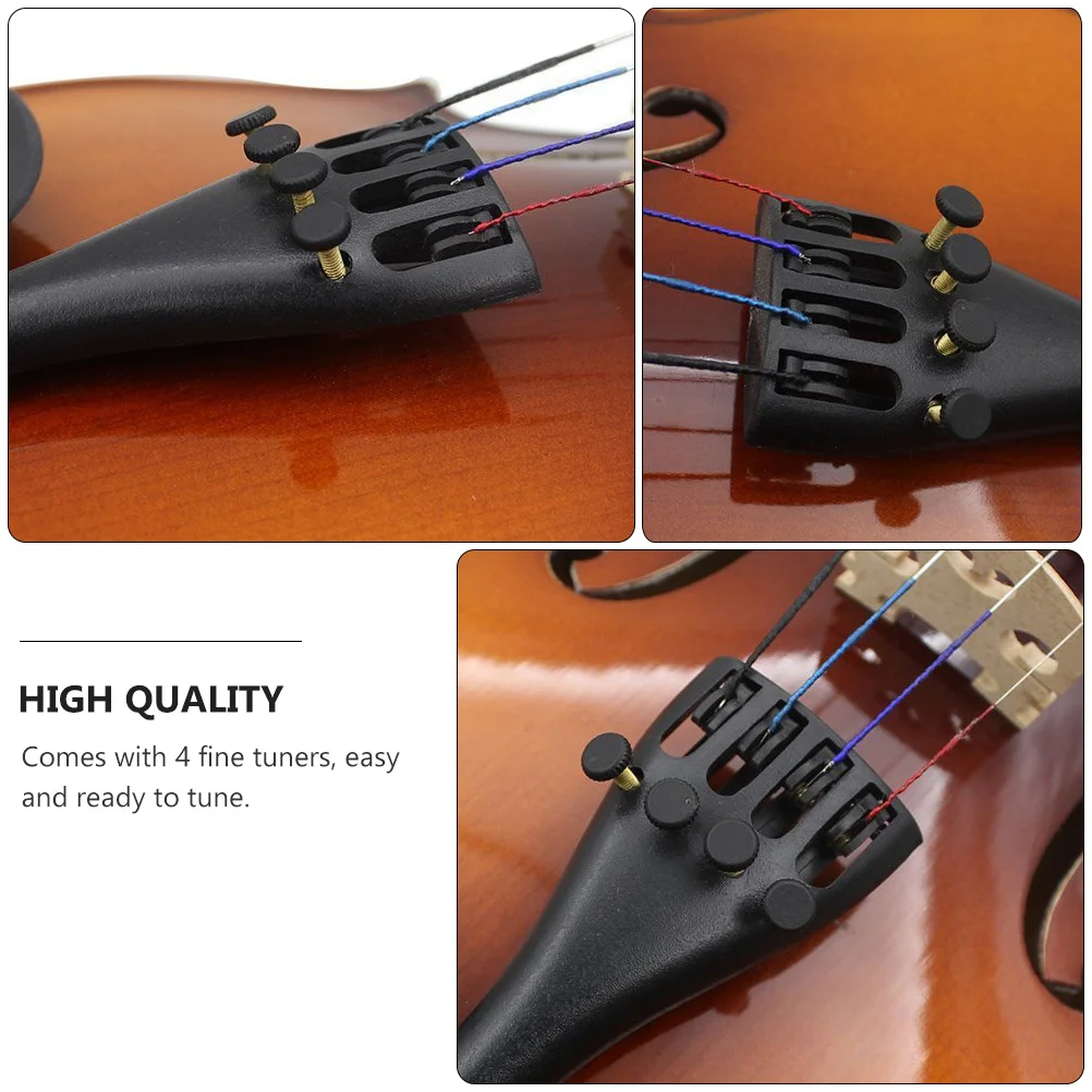 Violin Accessories Musical Instruments Replacement Tailpiece Part Spinner Plastic Accessory with Fine Tuner Bridge