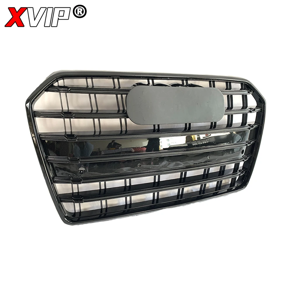 شواء مشعاع أسود لامع XVIP ، شبكة لمعان علوي لأودي A6 S6 C7-من شبك سباق طراز S ، شبكة مصد أمامي
