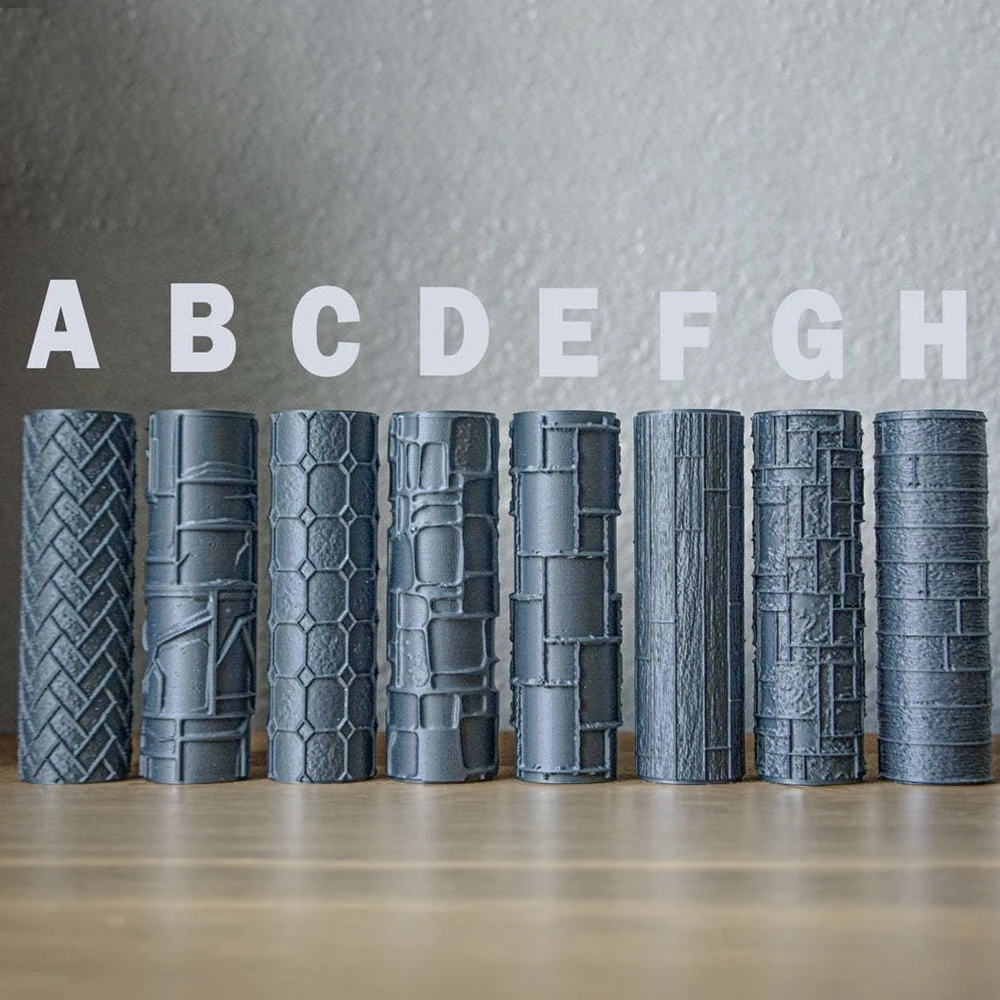 Rolo impresso 3D da textura para paredes ou pisos da construção do polímero da argila da base de Wargaming