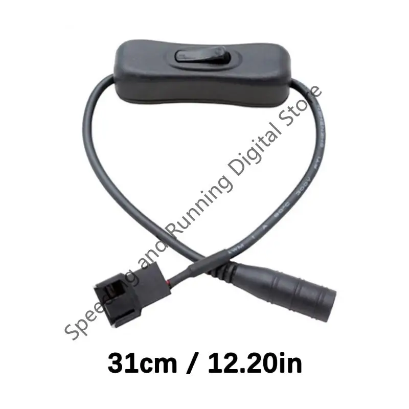 DC 5.5x2.1mmFemale to 4Pin PWM Line USB PC Fan Power Adapter Connector Converter Cable with ON Off Switch