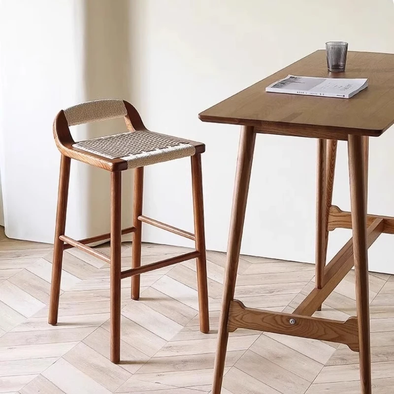 الروطان الخشب بار البراز لهجة الحد الأدنى شرفة مصمم كراسي بار فاخرة الاسترخاء الجمالية تشيس دي بار الأثاث الفريد