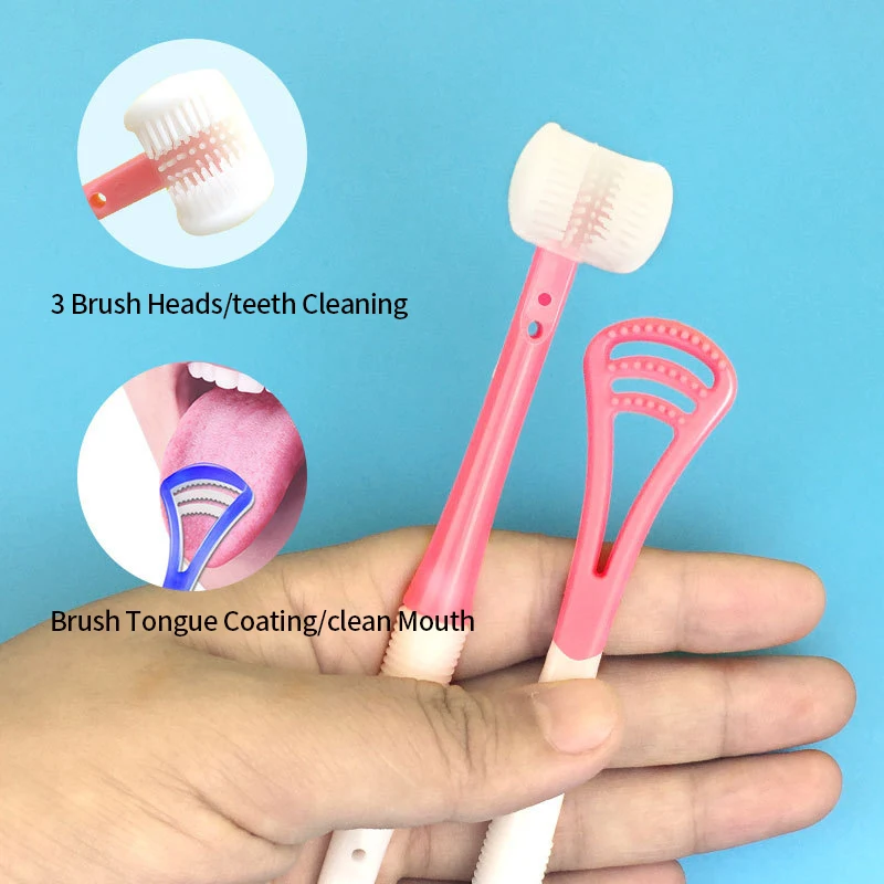 New Oral Health Care Tongue Coating Toothbrush Soft Hair Detachable Travel Convenient Net Scraper Toothbrush Of Family Suit