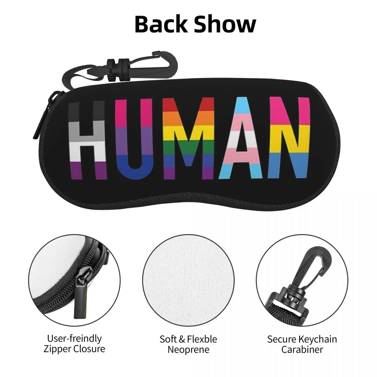 人間、さまざまなクィアフラッグシェルメガネケースポータブルサングラスボックス女性男性ソフト眼鏡バッグポーチ