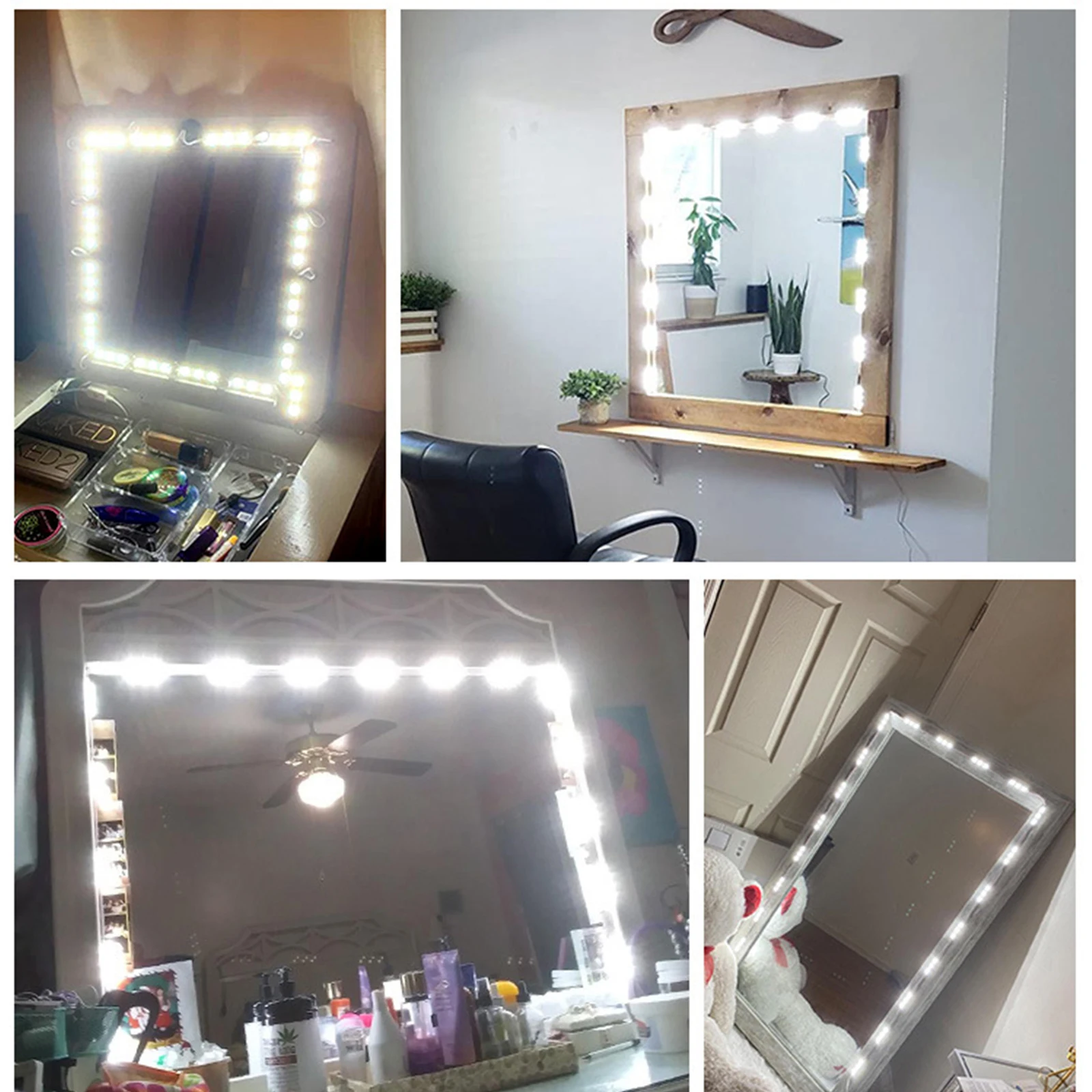 USB LED Strip Lights Dressing Mirror Makeup Mirror Lights Dimmable Touch Control Vanity Mirror Lights Bathroom Mirror Light image 2