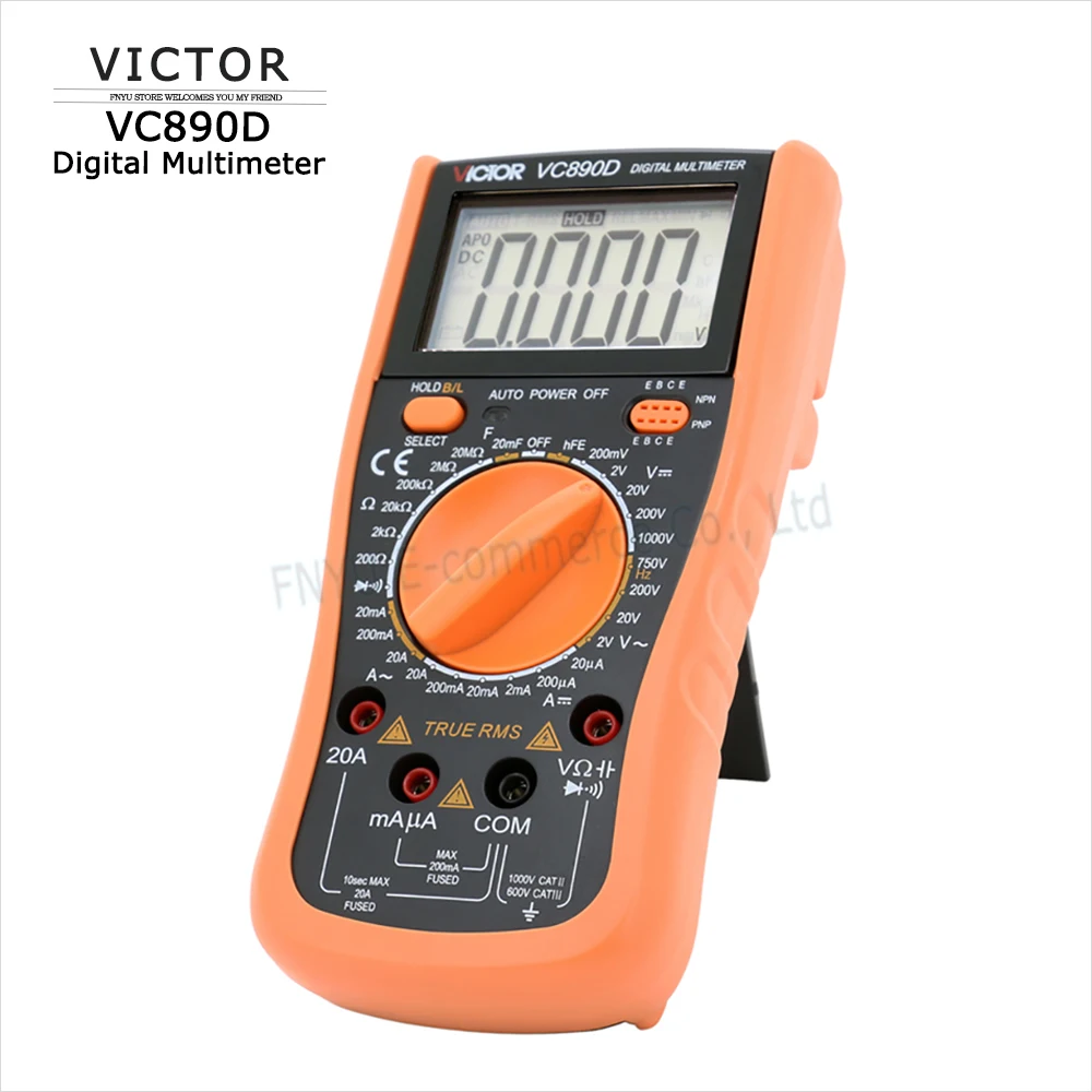 

VICTOR VC890D professional digital multimeter DC voltage current capacitance 2000uF 20A back light source tester