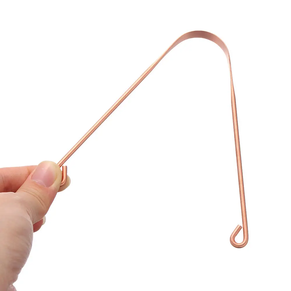 1PC/2pcs Tongue Coating Cleaner Made Of Pure Copper Scraper Tongue Brush, Oral Hygiene Products For Fresh Breath