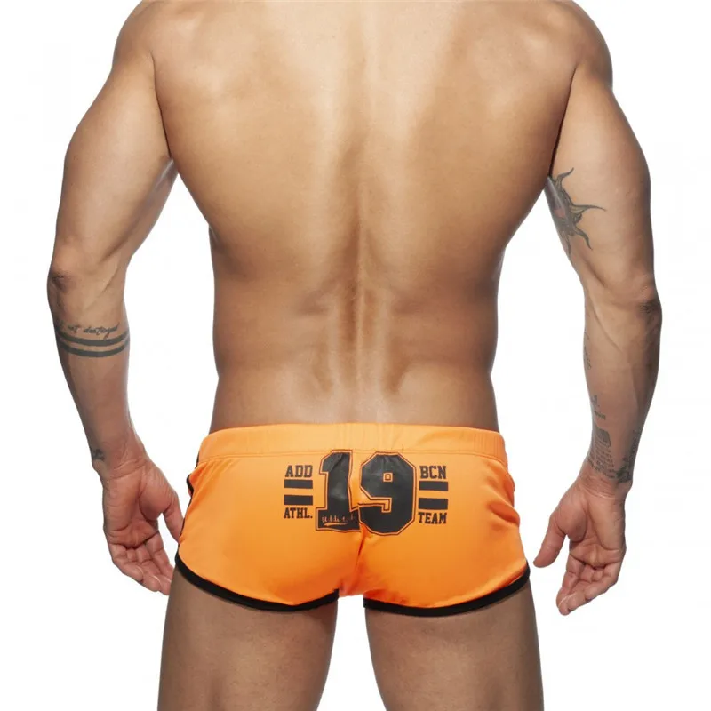 

2026 Fashion Men's swimming trunks fitness shorts tethered beach pants hot spring swimming training pants AD742