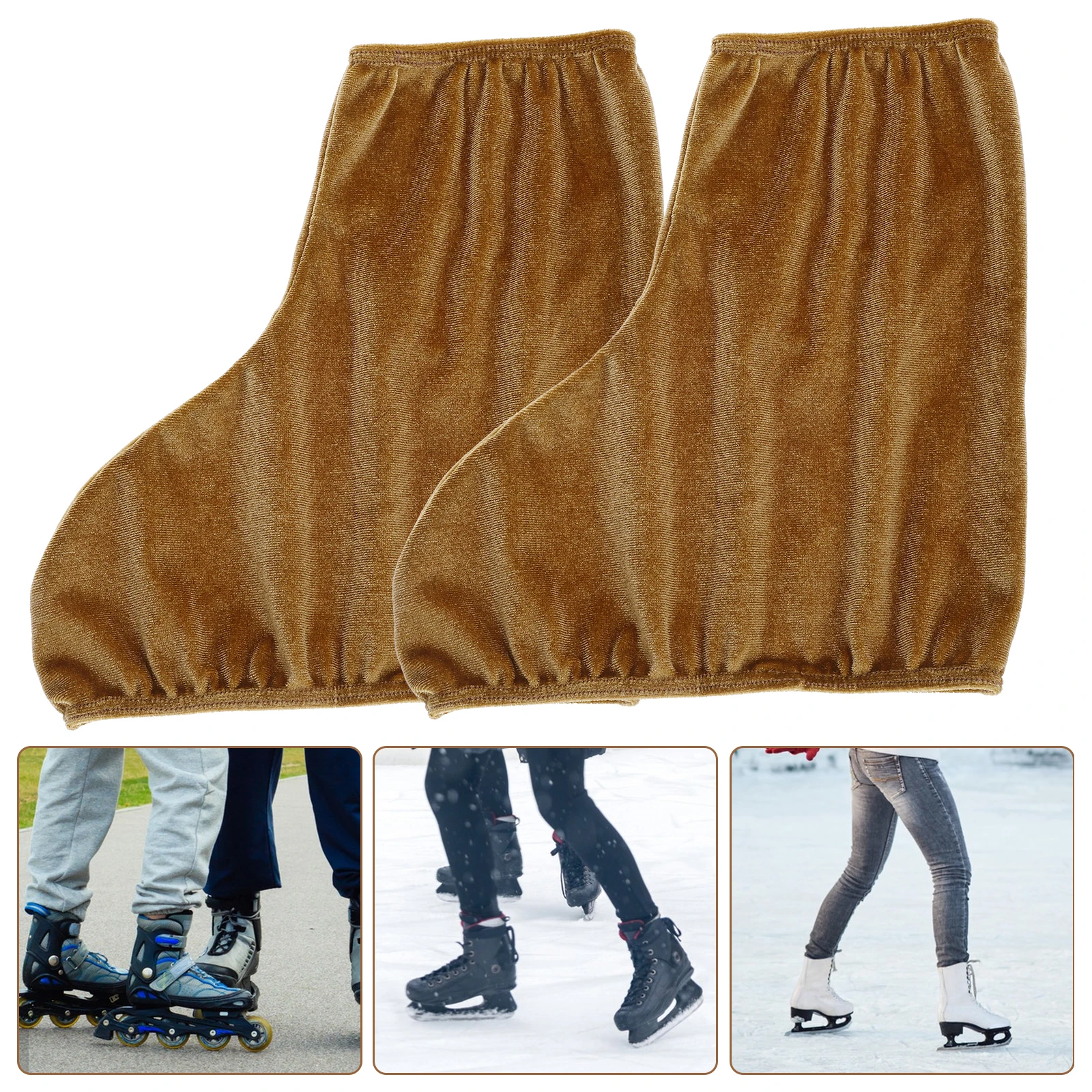 

1 Pair Ice Skates Covers Lightweight Boot Protectors for Figure Skating Hockey Shoes Size L Beige Portable Anti Dirty Skate