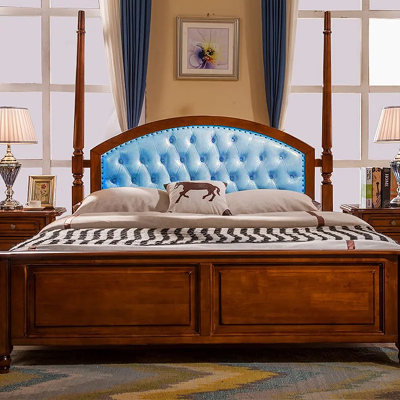 

Customizable Letto queen americano Doppio design Camera da letto di alta qualità Letto lounge romano Comodo semplice