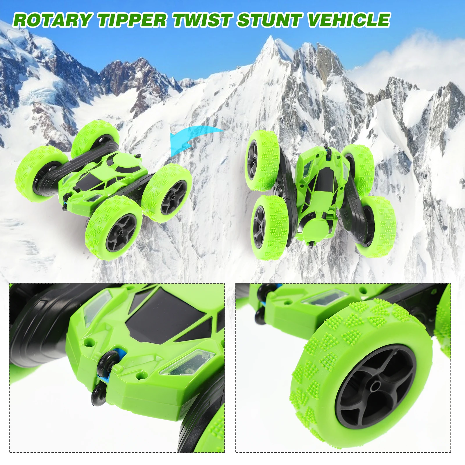 

Double Sided Car 360° Flips Rotating Vehicles Creative Off Toy Plastic Body Vacuum Tires Easy Control