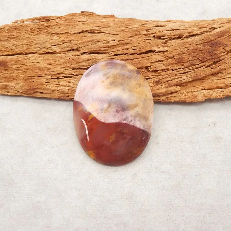 

Chohua Jasper Oval Pendant – Natural Multicolor Gemstone with Blended Patterns for Artisanal Rustic Jewelry 41x32x6mm-9.7g