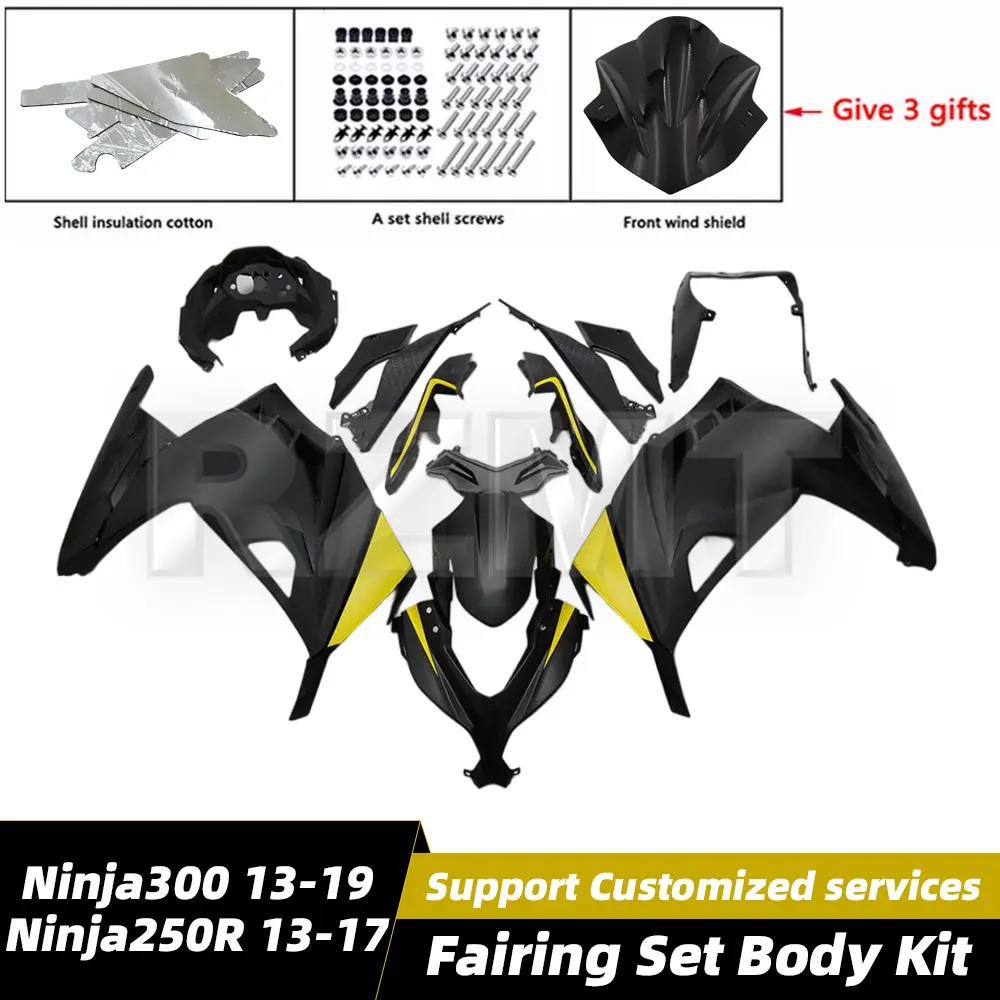 

Комплект обтекателей для мотоцикла и велосипеда для Kawasaki Ninja 300 13-19 и Ninja 250R 2013-2017, комплект кузова, комплект впрыска корпуса 117