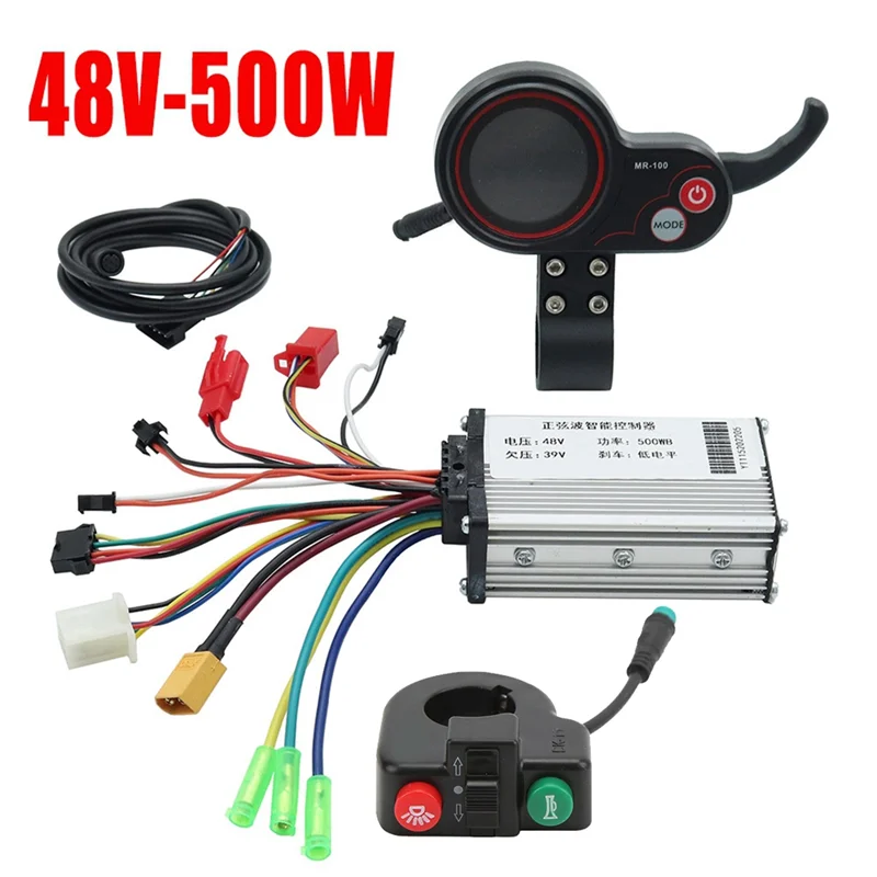 48V 500W Controller MR-100 LCD Display Meter Dashboard+Switch Button for Electric Scooter