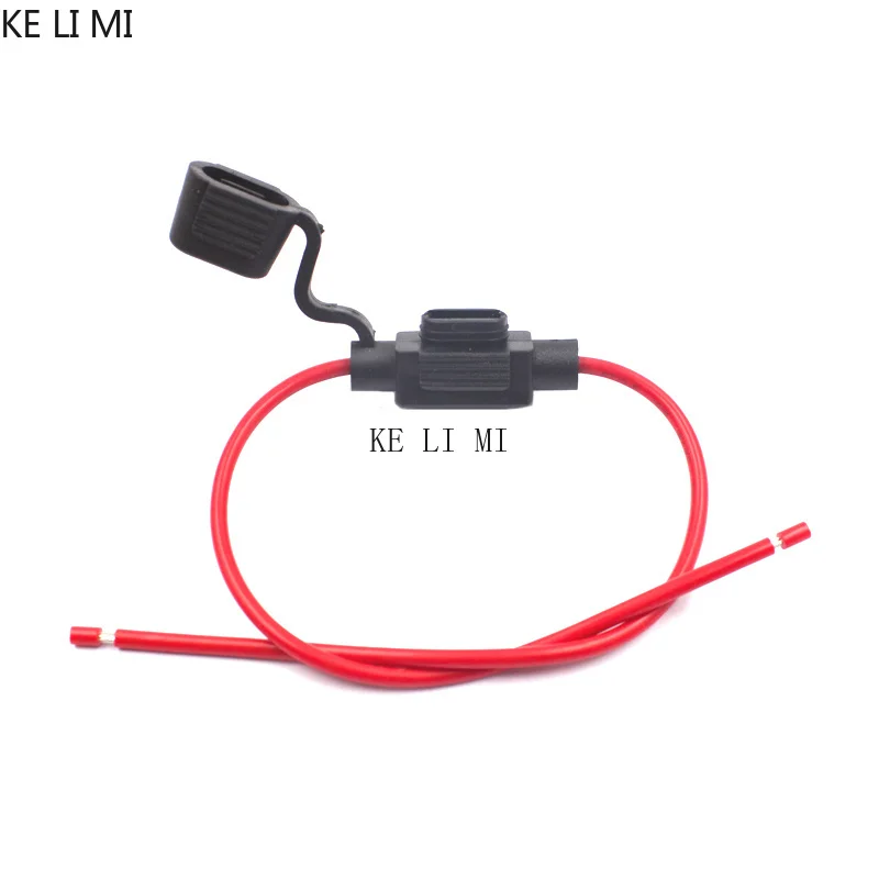 2Pcs Auto Car Blade Inline Type ATM Mini Fuse Waterproof Holder Case Motor Tap Blow Blo 12V 32V 16 AWG Wire Cutoff Switch Socket