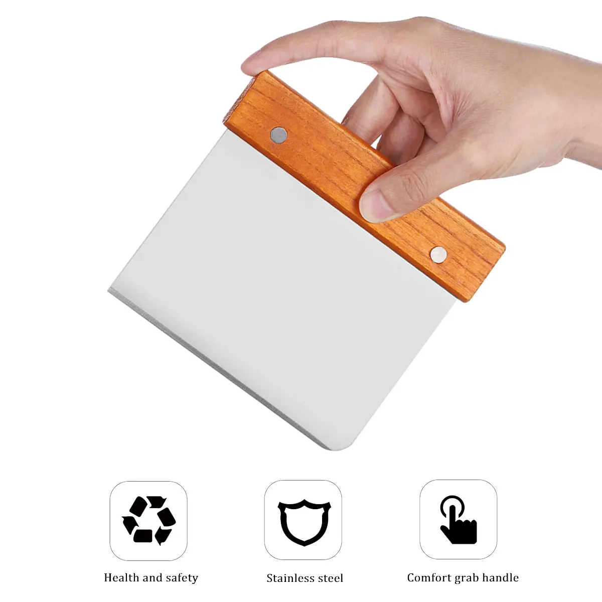 

Professional Dough Sturdy Wood Handle Stainless Steel Blade Cutting Slicing Scraping Lifting Kitchen Accessories Flour