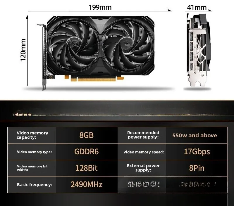 Suitable for RTX4060 VENTUS 2X BLACK 8G OC gaming discrete graphics card