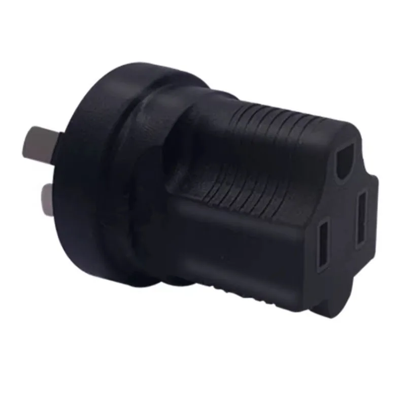 أسود الاتحاد الأفريقي إلى الولايات المتحدة NEMA 5-15R محول الطاقة محول أستراليا ذكر إلى أنثى أمريكية 3 الشق قابس طاقة محول مأخذ التوصيل