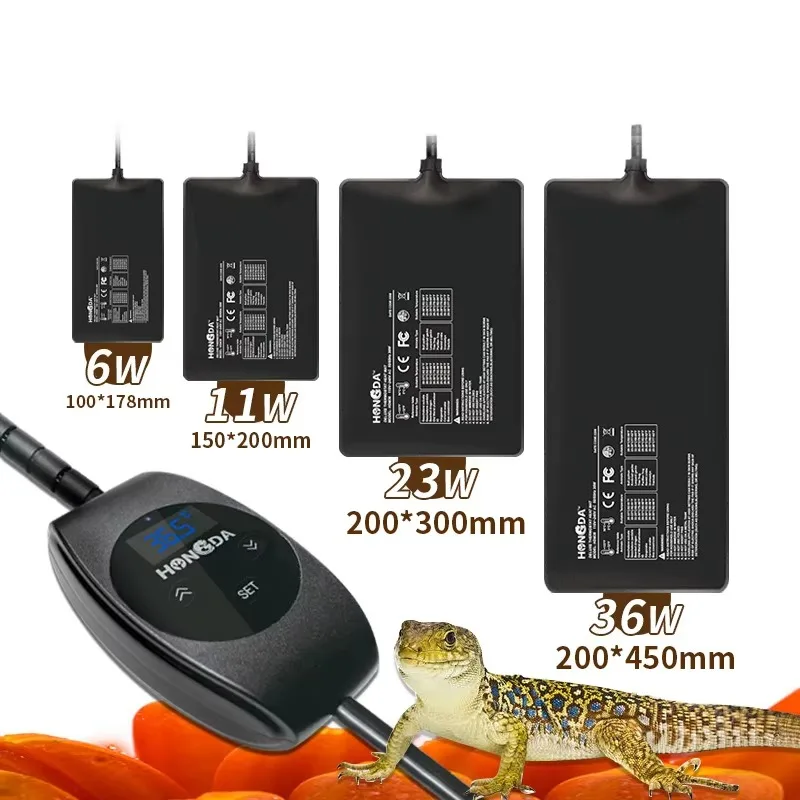 히팅매트 IPX7 Waterproof Reptile Heat Mat - 4 Power Sizes (6/11/23/36W) with Overheat Protection