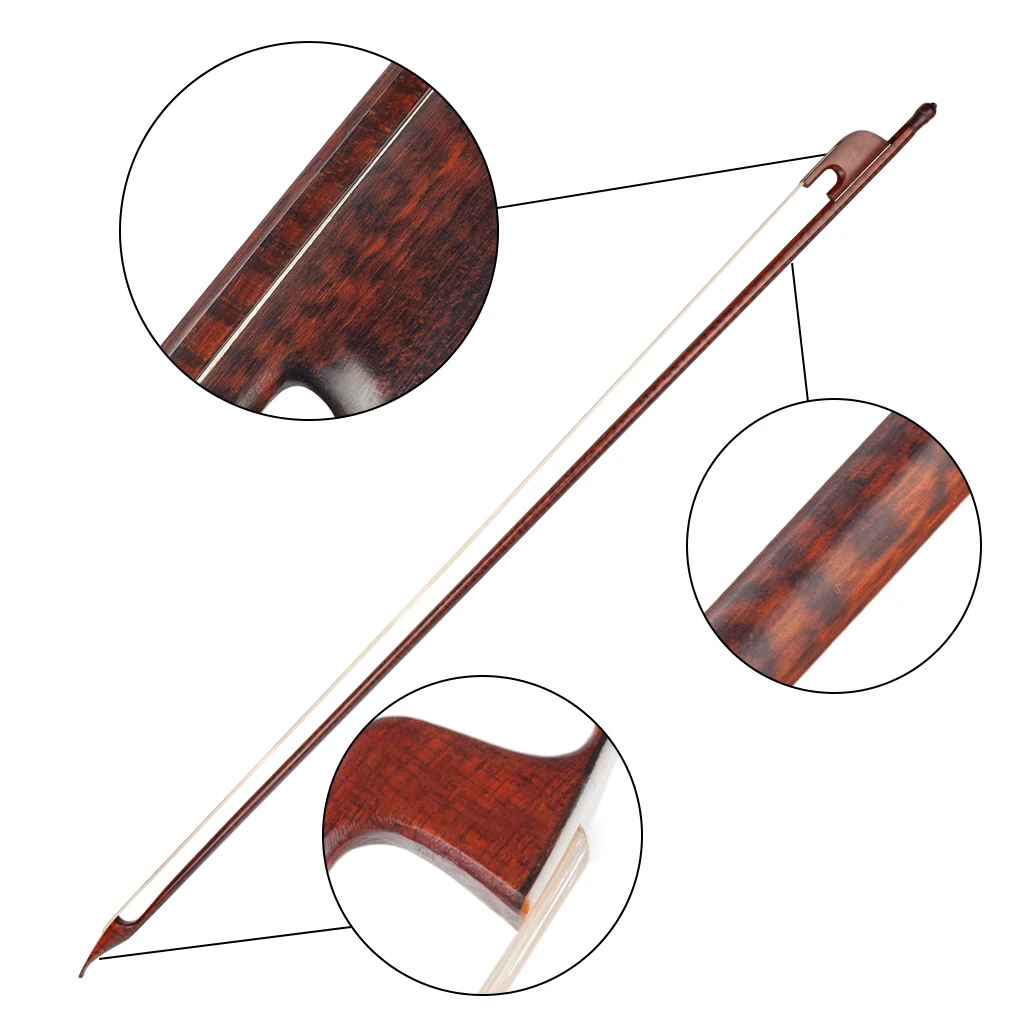 Quality Master Handmade Concert Full Size Violin Bow Snakewood Arch Stick Baroque 4/4 Fiddle Bow Great Balance Fast Response