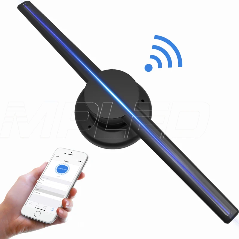 App-Controlled WIFI LED Display Advertising Projector 3D Holographic Fan Projector For Interactive Display
