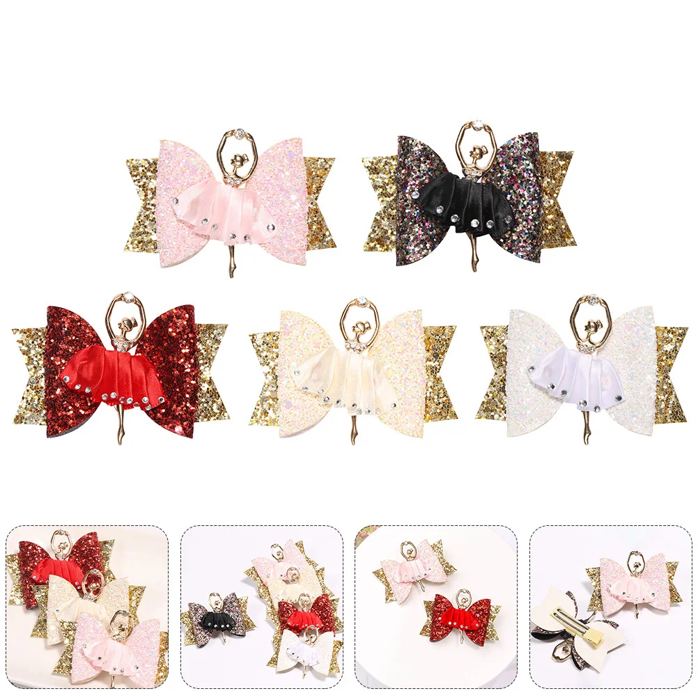 5 قطعة دبابيس الشعر للأطفال الرقص فتاة الباليه تصميم مقاطع الشعر حفلة إكسسوارات الشعر لون مشرق الاطفال دبوس الشعر فتاة المشابك #6