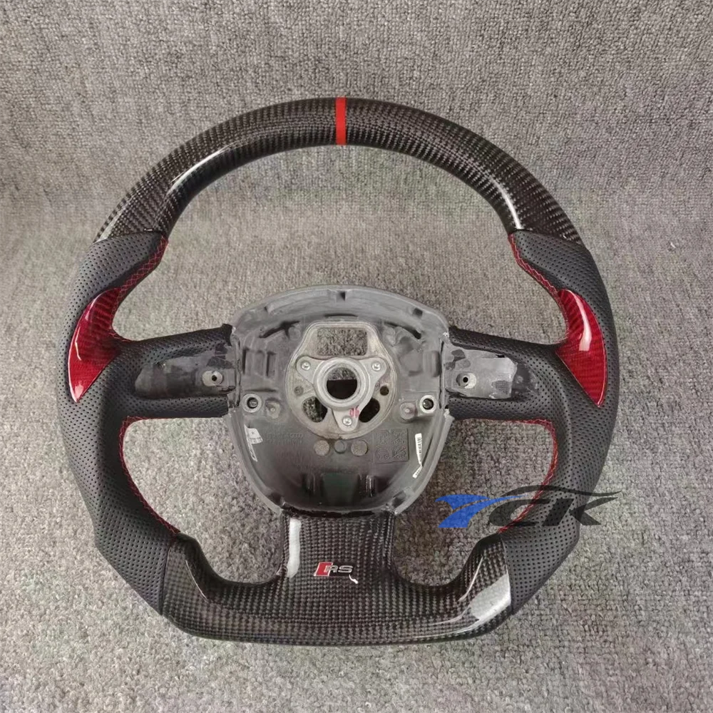 

Custom Carbon Fiber Black Leather Steering Wheel for 2013 Audi A3 A4 A5 A6 car accessories