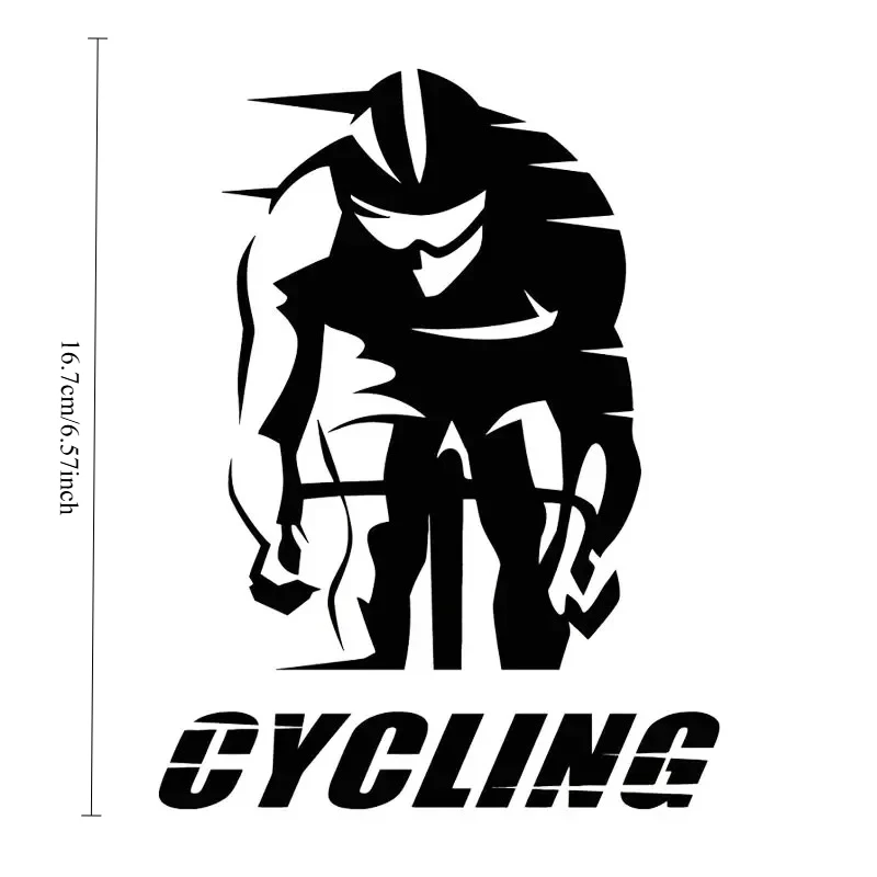 1Pc 2D Flat Cycling Sticker Cyclist Silhouette Sporty Text Waterproof Vinyl Decal for Bike Car Motorcycle Decor