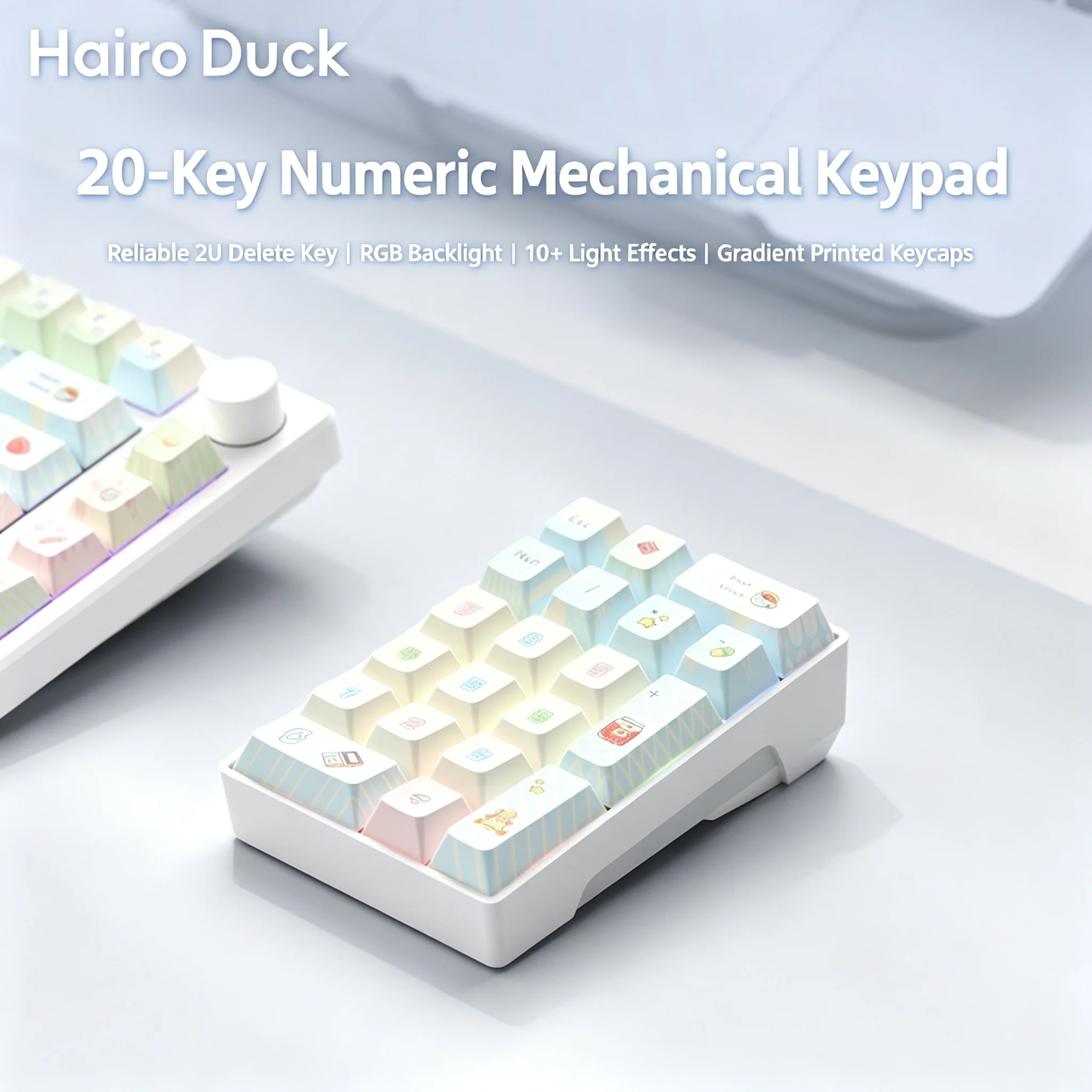 RGB Backlit Mechanical Mini Portable Keyboard 20-Keys Office/Gaming Magnetic Switch Portable Keyboard For PC Computer Laptop