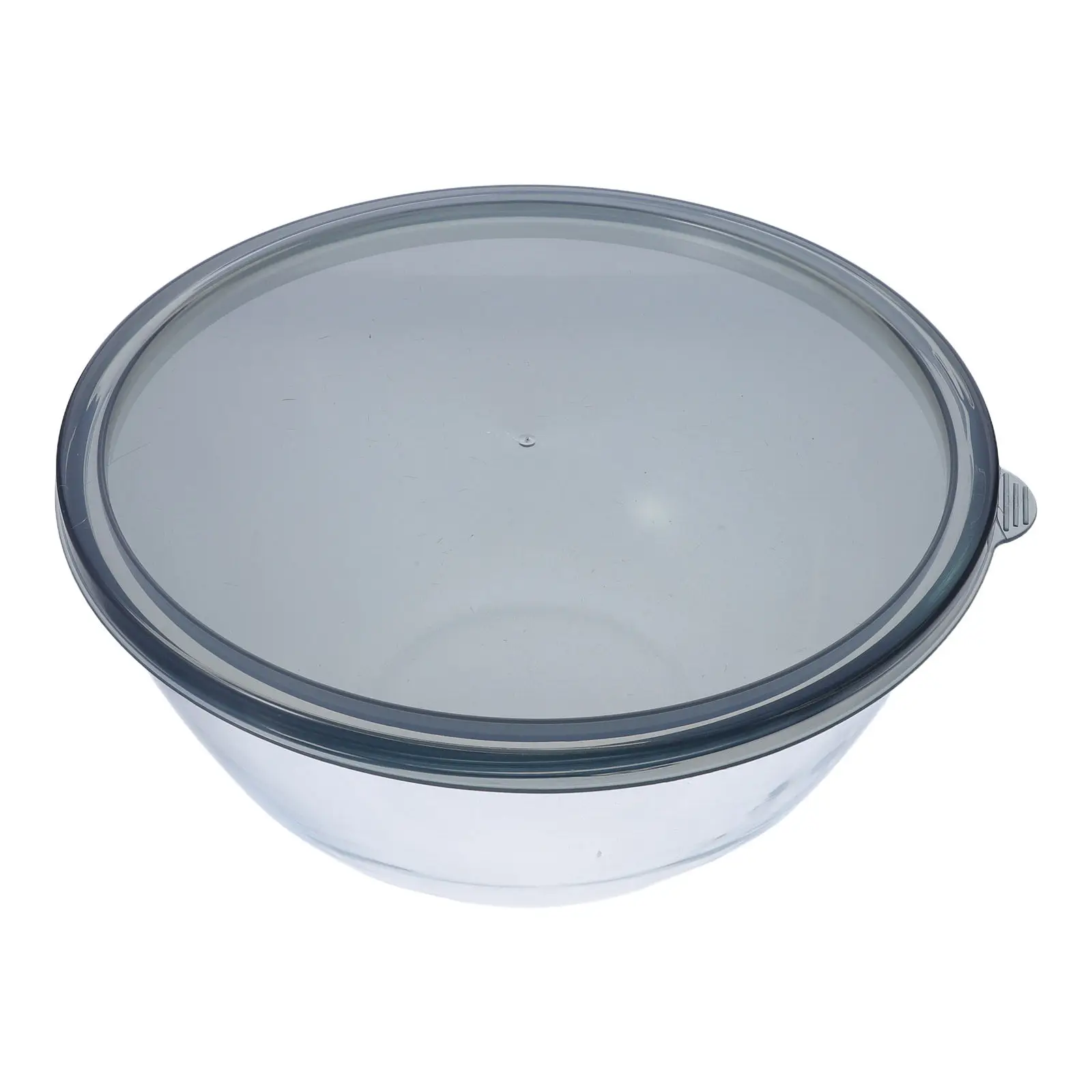 Large Transparent Glass Salad Bowl with Lid High Borosilicate Clear Mixing Serving Bowl for Fruit Vegetables Snacks