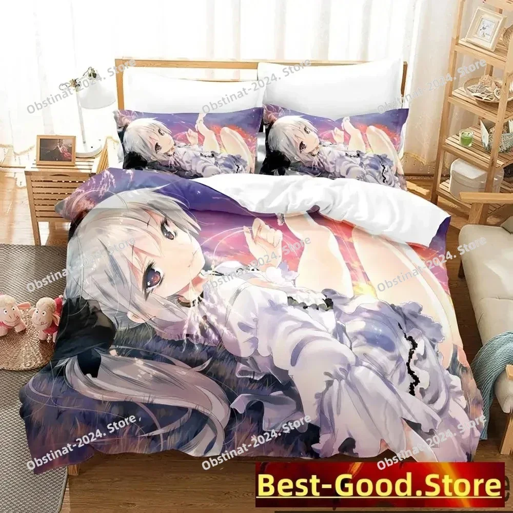 Anime Yosuga No Sora Printed Bed Set Duvet Cover Pillowcase Bedding Set Bed Linen Sheet Quilt Cover Full Queen King Size