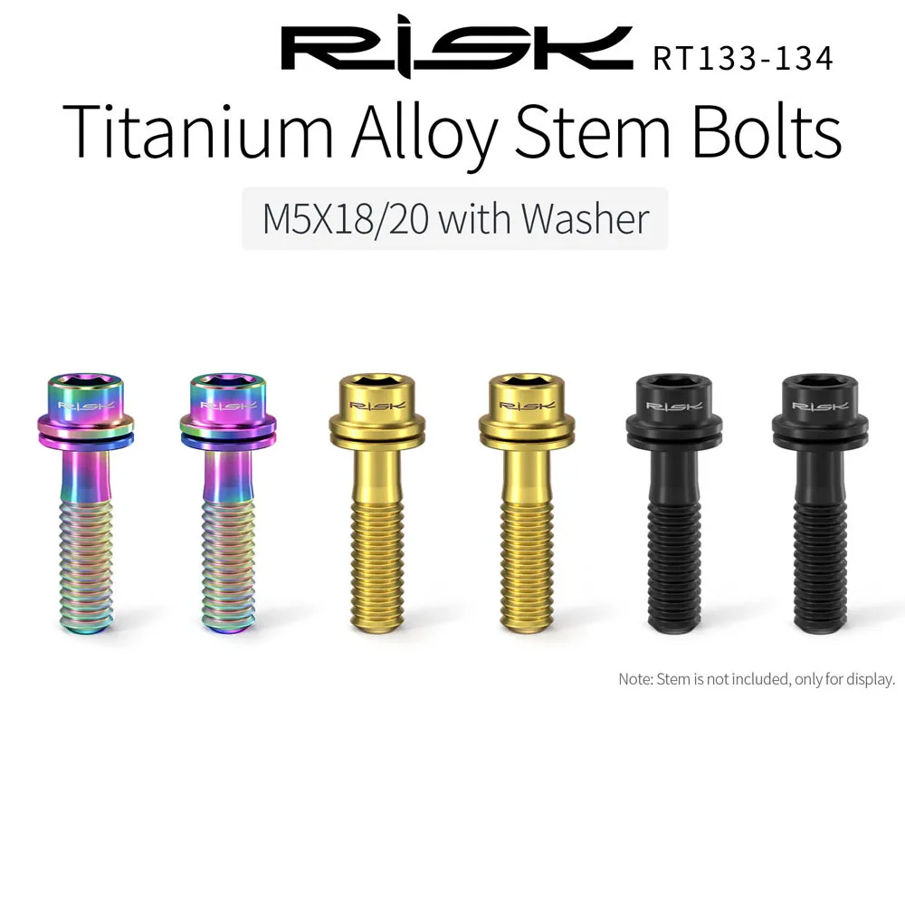 

Велосипедные винты RISK, крепежные винты для выноса, высокопрочный материал из титанового сплава с комплектом прокладок