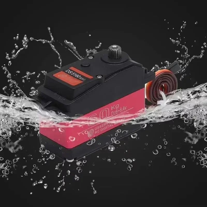 para carro robô RC 1/6 Axial SCX6 1/5 Redcat HPI alto torque à prova d'água 60Kg 180 °   Servo digital de engrenagem metálica DS5160