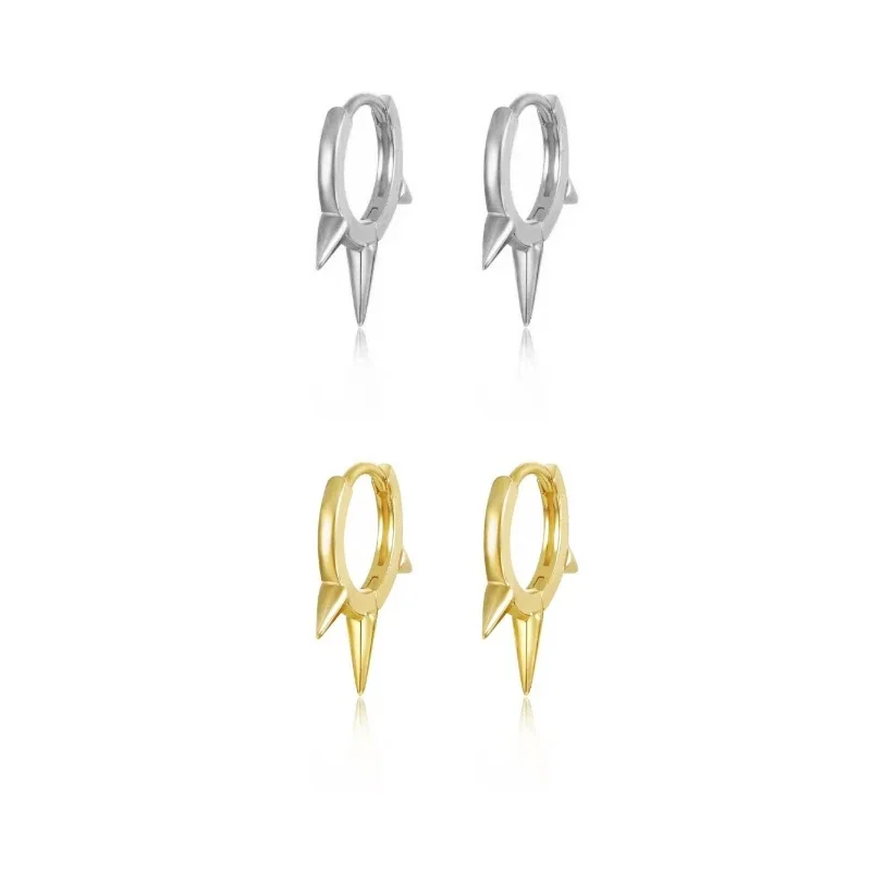 Wholesale Minimalist Rock Punk Earring Jewelry Plain Spike shape  Fishion Circle Women Luxury Round Jewelry Gifts