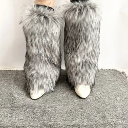 Faux Furs Leg Warmers for Womens Winter Warm Furs Boot Cuffs Covers,Cozy,Christmas,Halloween,Party, Cosplay Costume