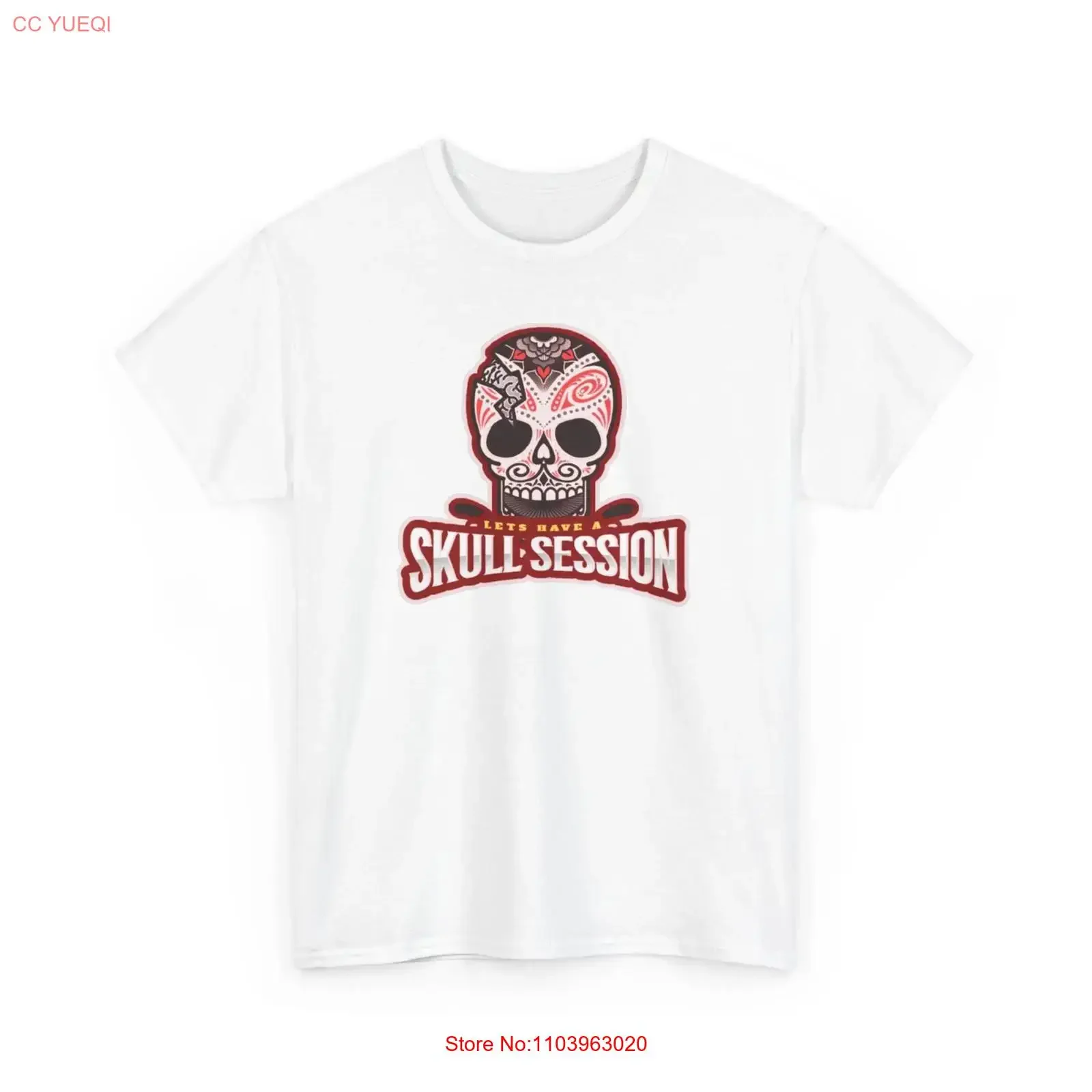 Camiseta de algodón grueso Skull Session Gilda 5000 con estampado S-5XL, estilo vintage lavado, casual, streetwear, elástica, versátil
