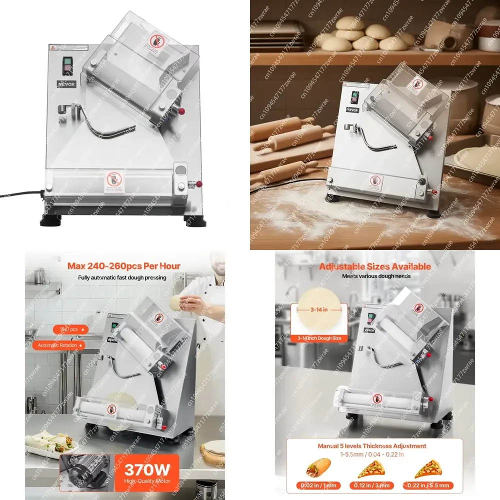 Commercial Dough Sheeter 3-14 Inch Automatic Pizza Dough Roller Stainless Steel Bakery Equipment