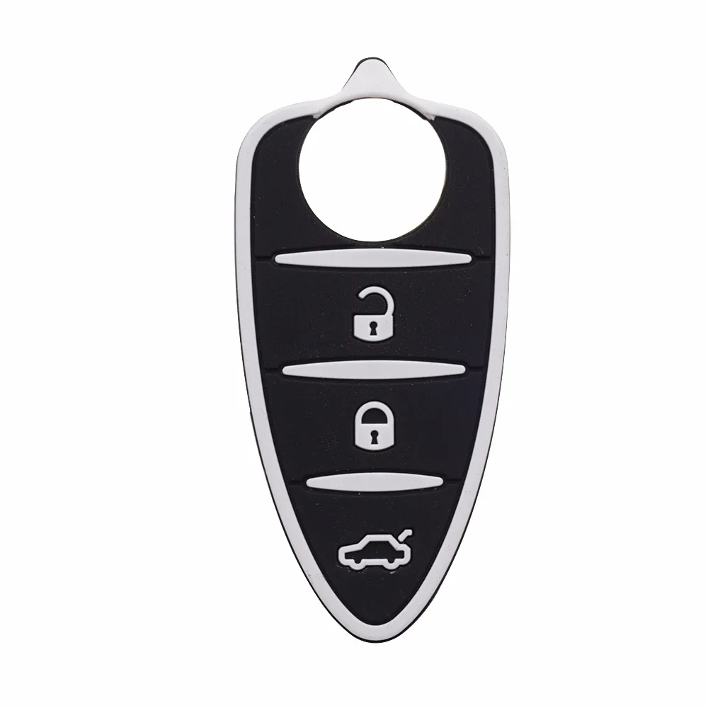 Cocolockey Rubber Key Pad Fit for Alfa Romeo Mito Giulietta 159 GTA Silicone 3 Buttons Flip Remote Car Accessories for Girls