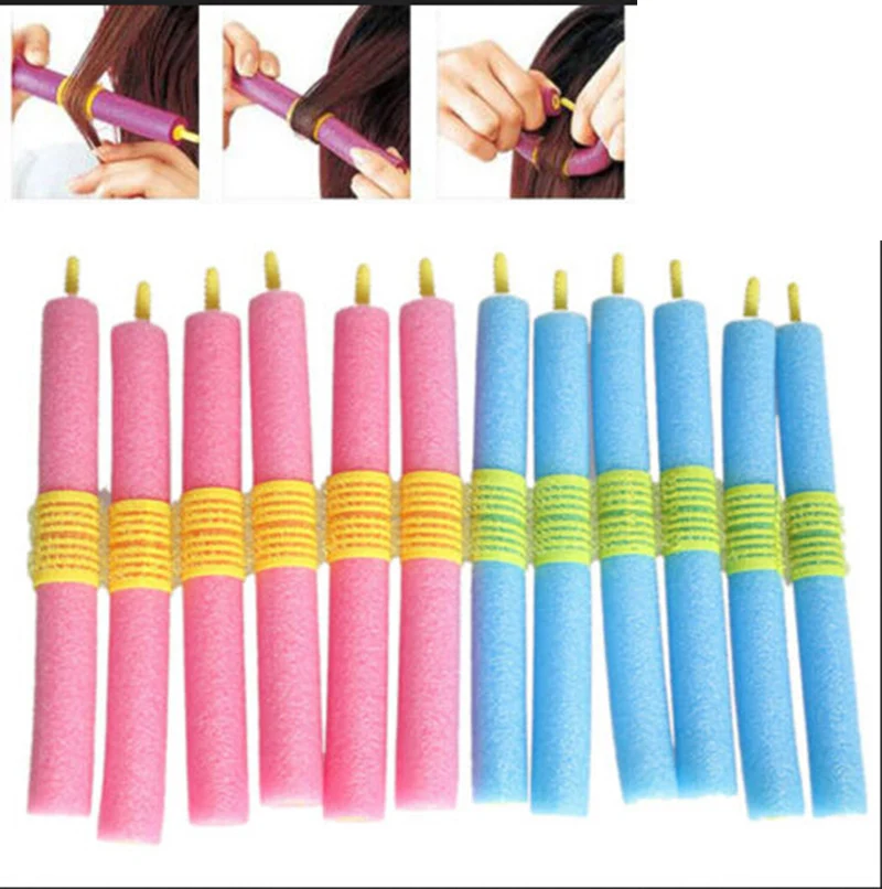 

12PCS Multifunction Twist Sponge Hair Curler No Heat Hair Roller Wave Formers Hair Styling Tool 15cm