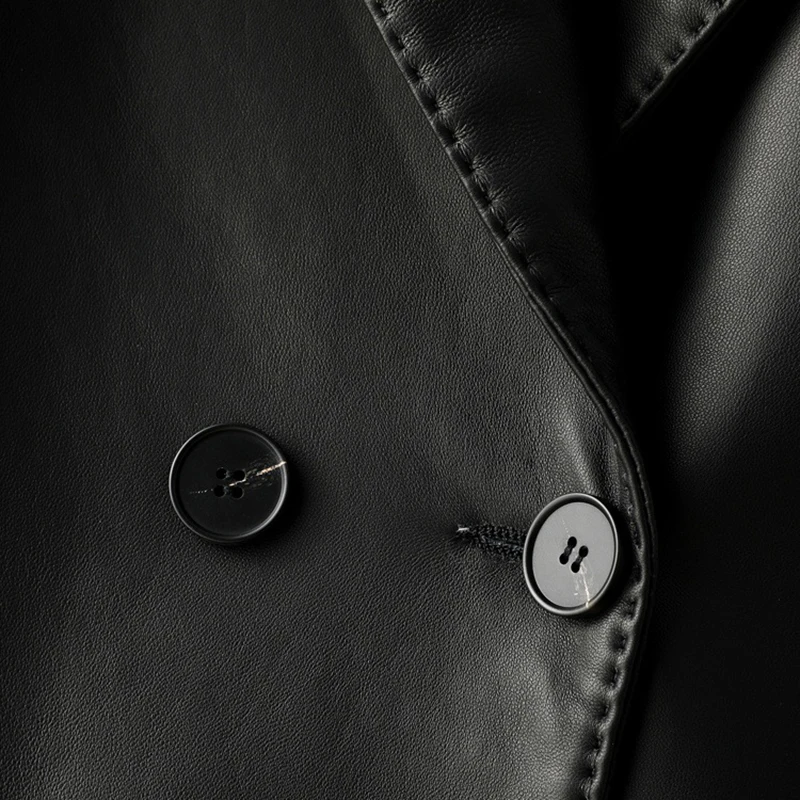 S-2XL المرأة الجلد الحقيقي قصيرة السترة الستر موضة شارع العليا التلبيب الإناث كم كامل سليم صالح سترات من جلد الغنم معاطف