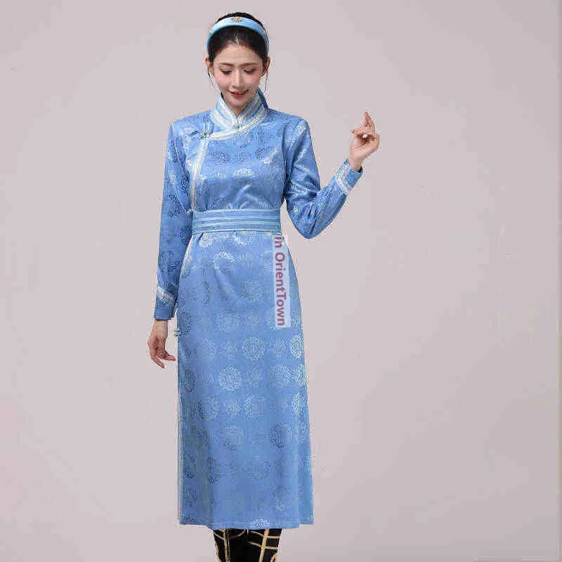 ملابس كاجوال منغولية سهلة المطابقة للفتيات، فستان نسائي للحياة اليومية، أداء طويل، رداء نسائي